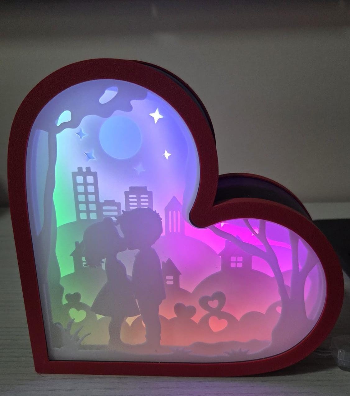 Lampada LED Shadowbox Neon "Baby Guys in Love"